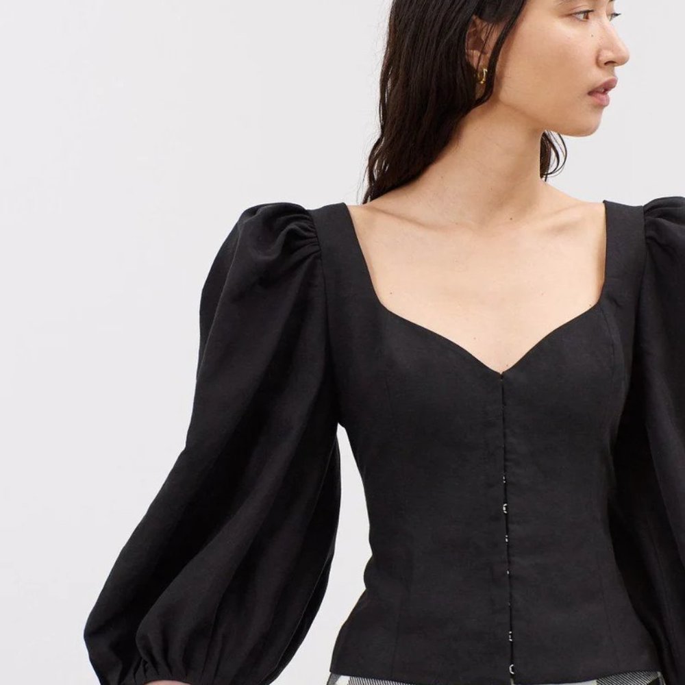 Mara Hoffman Black Eliana Top, Size 2, Worn Once